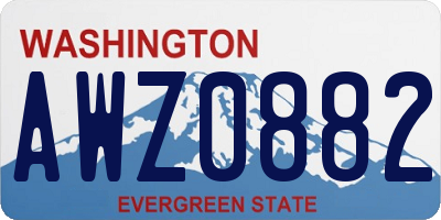 WA license plate AWZ0882