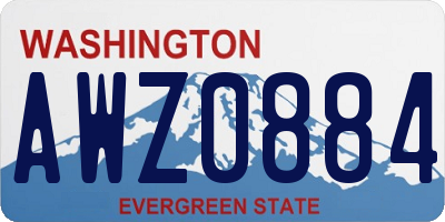 WA license plate AWZ0884