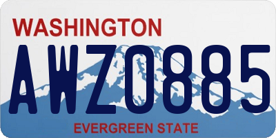 WA license plate AWZ0885