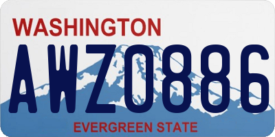 WA license plate AWZ0886