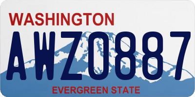 WA license plate AWZ0887