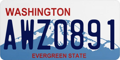 WA license plate AWZ0891