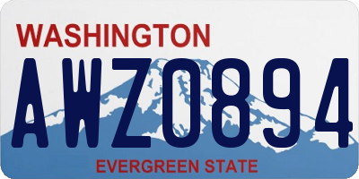 WA license plate AWZ0894