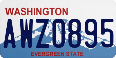 WA license plate AWZ0895