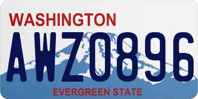 WA license plate AWZ0896
