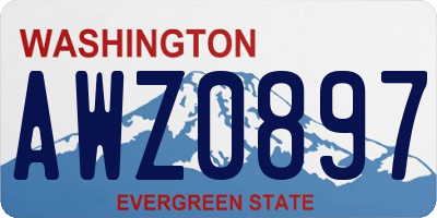 WA license plate AWZ0897