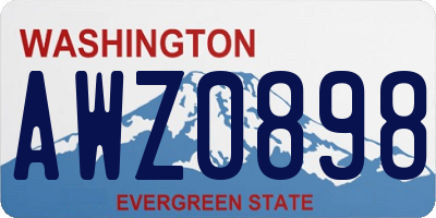 WA license plate AWZ0898