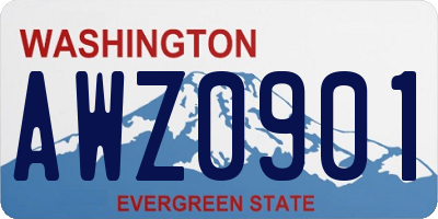 WA license plate AWZ0901