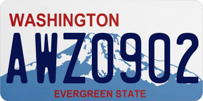 WA license plate AWZ0902