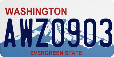 WA license plate AWZ0903