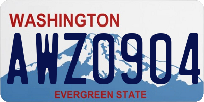 WA license plate AWZ0904