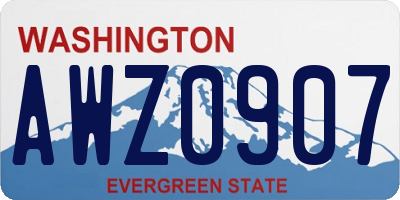 WA license plate AWZ0907