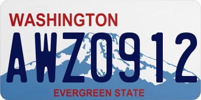 WA license plate AWZ0912