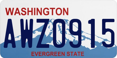 WA license plate AWZ0915