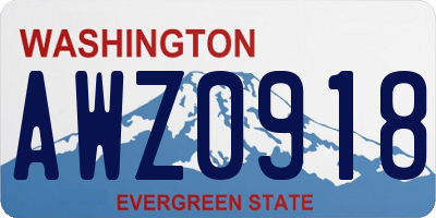 WA license plate AWZ0918