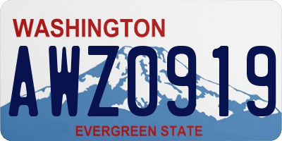 WA license plate AWZ0919