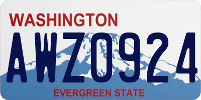 WA license plate AWZ0924