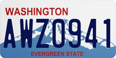 WA license plate AWZ0941