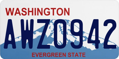WA license plate AWZ0942