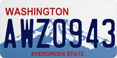 WA license plate AWZ0943