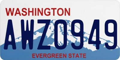 WA license plate AWZ0949