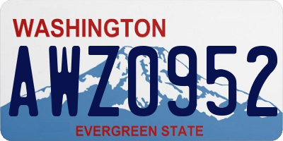 WA license plate AWZ0952