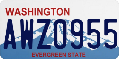 WA license plate AWZ0955