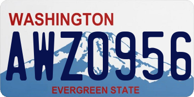 WA license plate AWZ0956