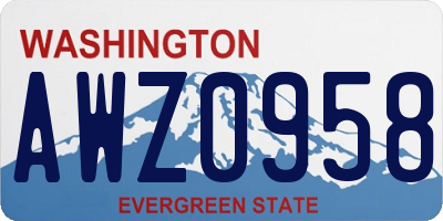 WA license plate AWZ0958