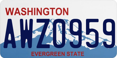 WA license plate AWZ0959
