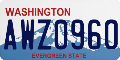 WA license plate AWZ0960