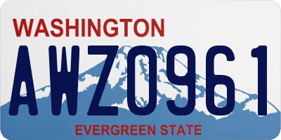 WA license plate AWZ0961