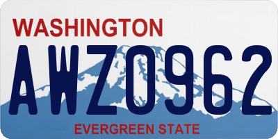 WA license plate AWZ0962