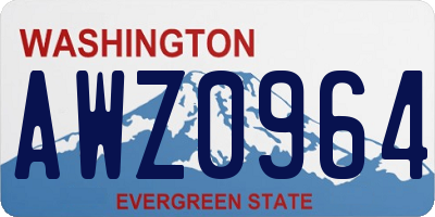 WA license plate AWZ0964