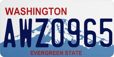 WA license plate AWZ0965