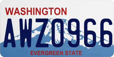 WA license plate AWZ0966