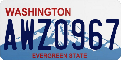 WA license plate AWZ0967