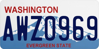 WA license plate AWZ0969