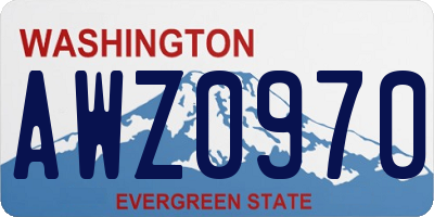WA license plate AWZ0970
