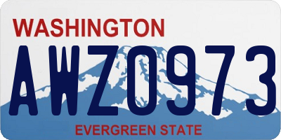 WA license plate AWZ0973