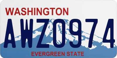 WA license plate AWZ0974