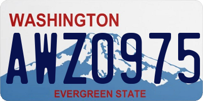 WA license plate AWZ0975