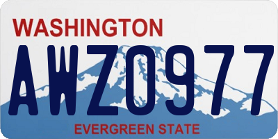 WA license plate AWZ0977