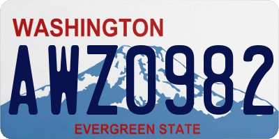 WA license plate AWZ0982