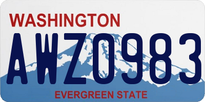 WA license plate AWZ0983