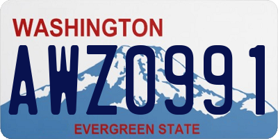 WA license plate AWZ0991