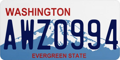 WA license plate AWZ0994