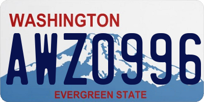 WA license plate AWZ0996
