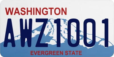 WA license plate AWZ1001
