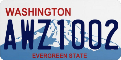 WA license plate AWZ1002